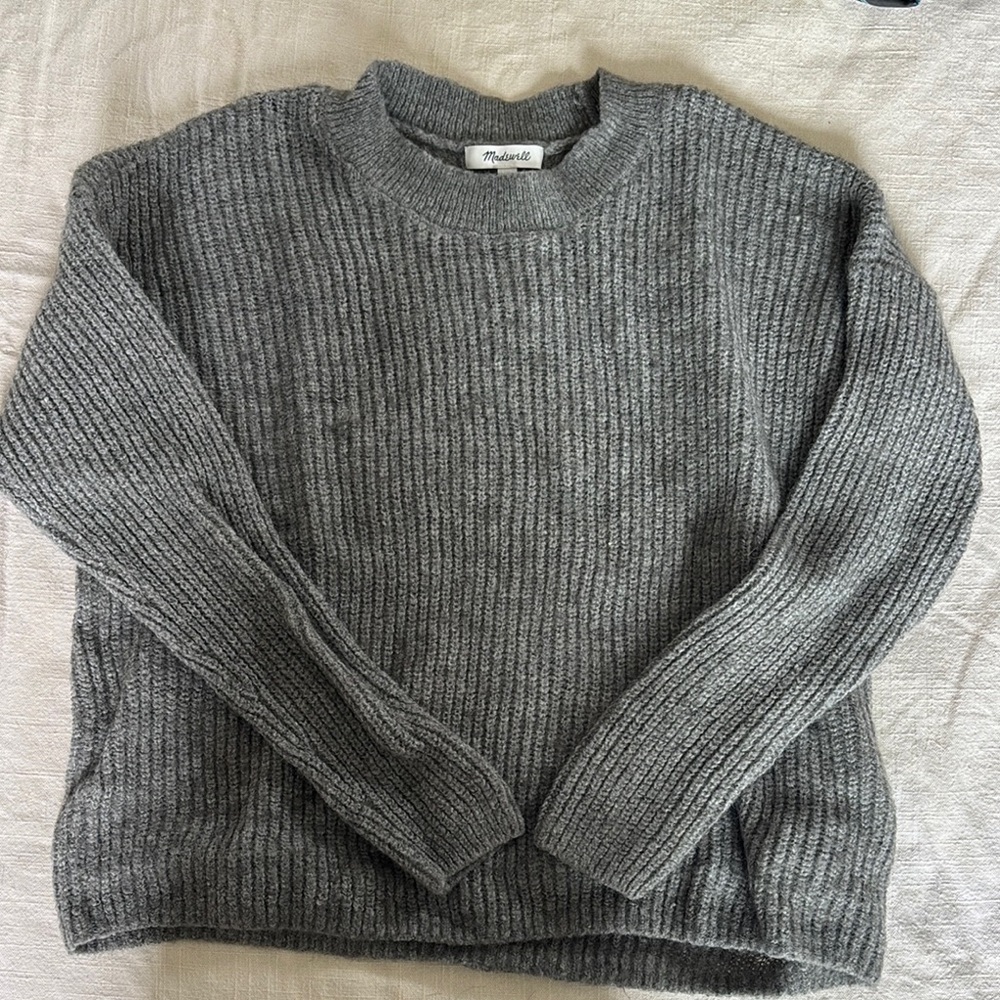 Madewell Gray Ribbed Sweater